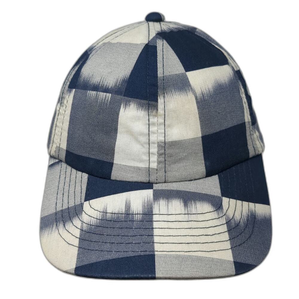 Madewell Biltmore Baseball Cap Blue White One Size Checkered Blurred Pattern Hat